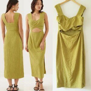 NEW Love Bonito Ivanka Textured Sweetheart Column Midi Dress 10 Dusty Citron XL